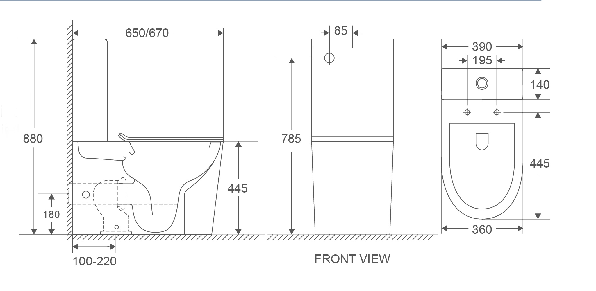 Унитаз-компакт MIXXUS PREMIUM BEVEL-0402-R система смыва RIMLESS, компл.в 2 ящ (670x390x880mm) - Изображение №2