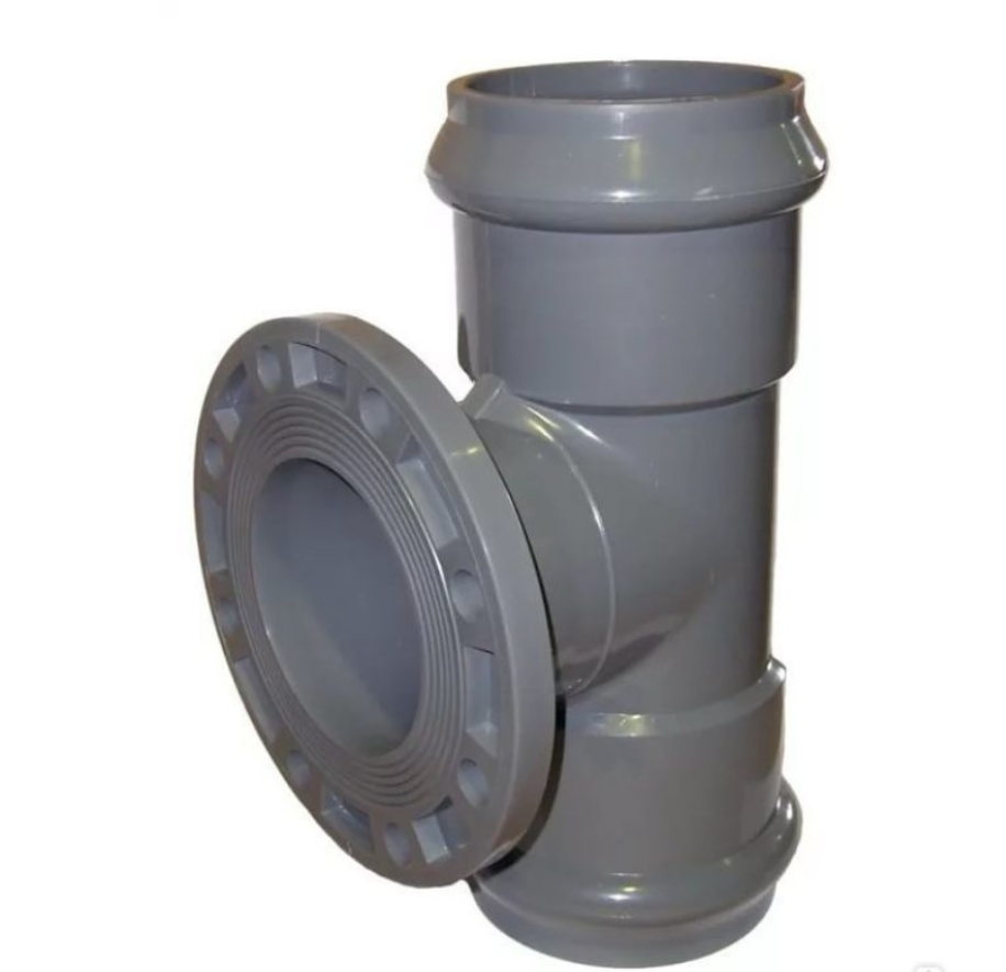 Тройник НПВХ   225/200*90 с ПВХ фланцем  PN10 - Изображение №1