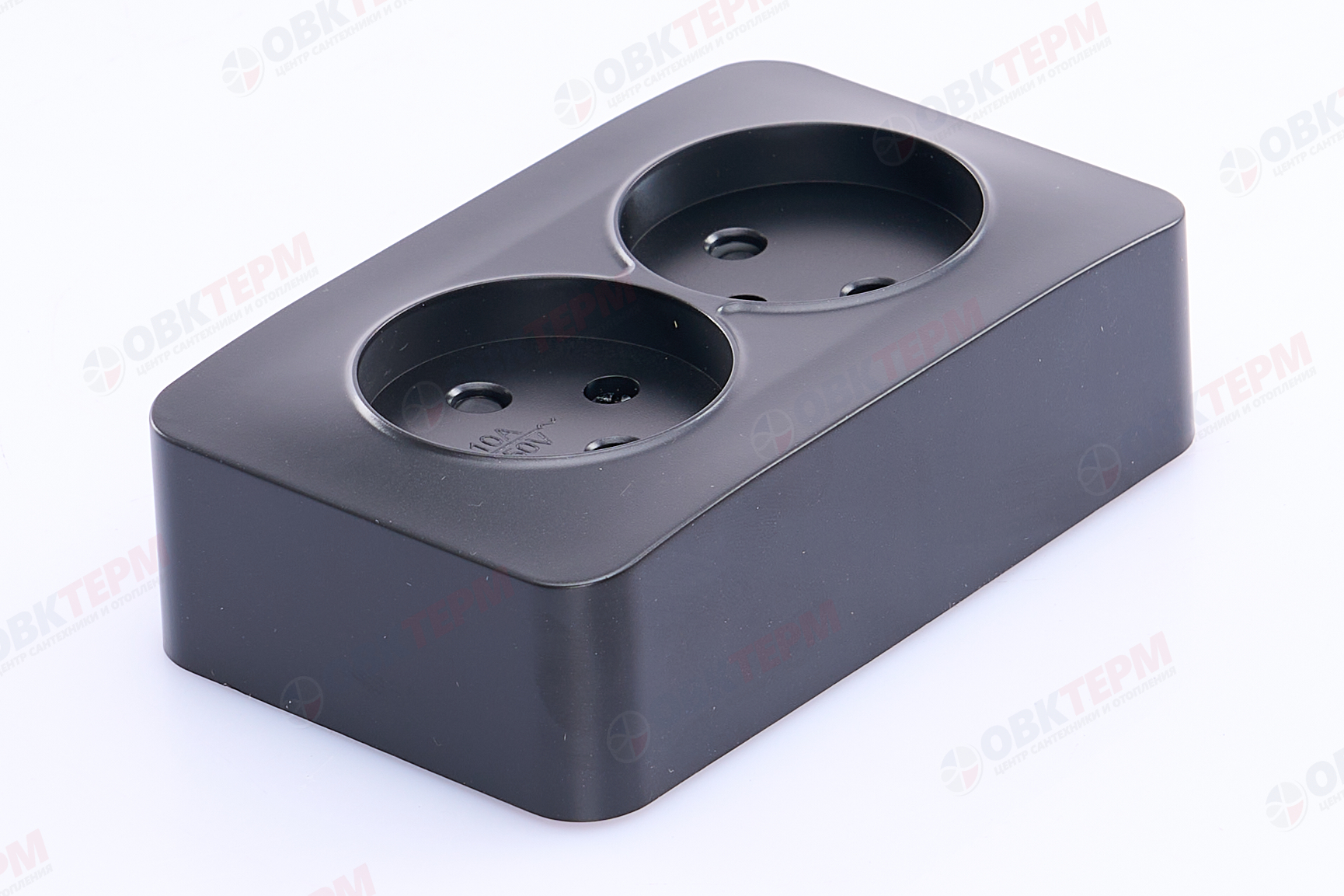 Розетка 2-местная б/з открытой установки, 250В, 10А, IP20, серия София, черный матовый, MST10-12-05 - Изображение №2