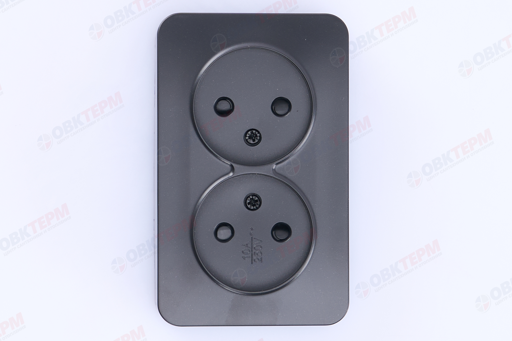 Розетка 2-местная б/з открытой установки, 250В, 10А, IP20, серия София, черный матовый, MST10-12-05 - Изображение №3