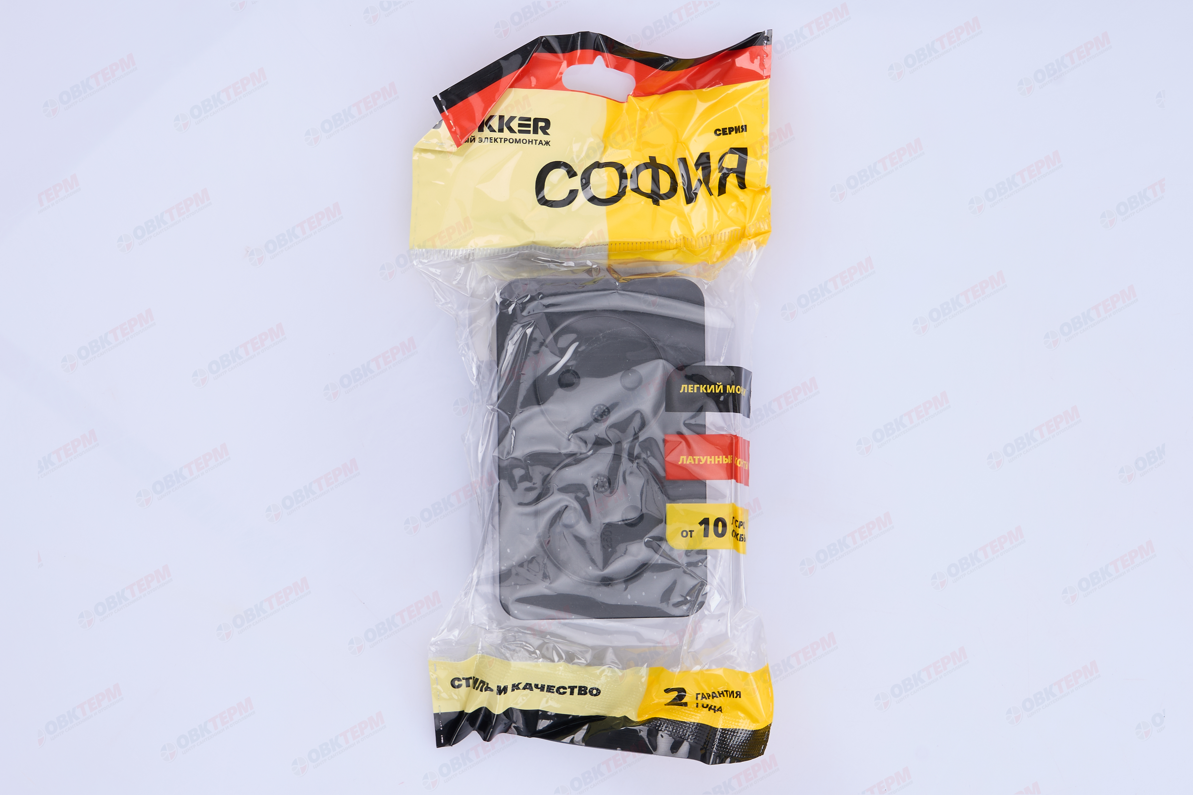 Розетка 2-местная б/з открытой установки, 250В, 10А, IP20, серия София, черный матовый, MST10-12-05 - миниатюра №6