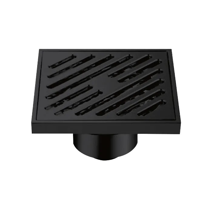 Душ  трап верт. латунь  "G81050-6" 10*10 GAPPO (черный) - Изображение №1