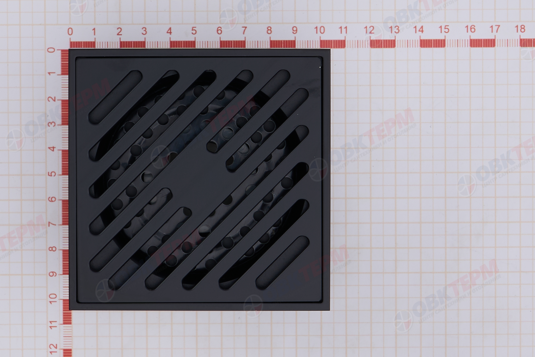 Душ  трап верт. латунь  "G81050-6" 10*10 GAPPO (черный) - Изображение №4