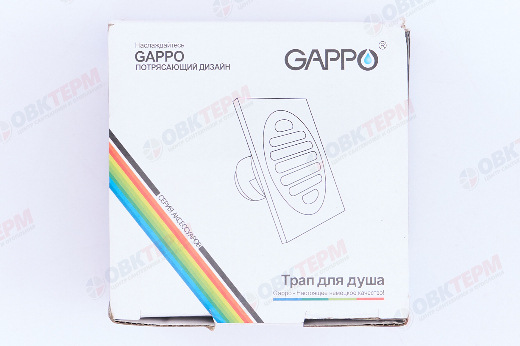 Душ  трап верт. латунь  "G81050-6" 10*10 GAPPO (черный) - Изображение №5