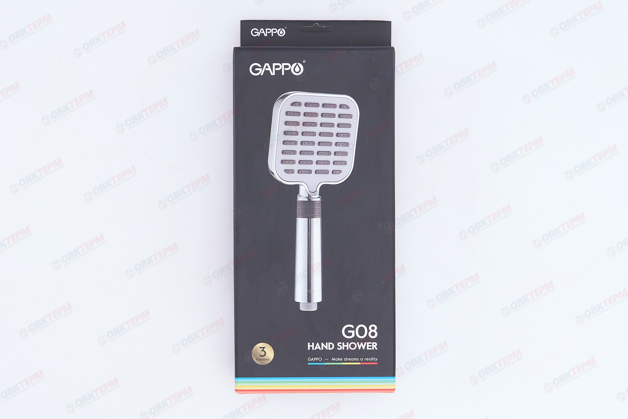 Лейка д/душа ручная GAPPO G08 хром (3 режима) (40 шт) - миниатюра №6