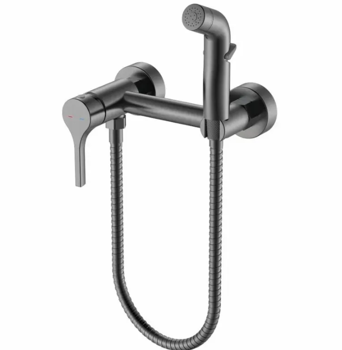 Смеситель с гигиен. душем из нерж. стали ZERIX REX-222 GRAPHITE (Цвет графит) (12шт/ящ) - Изображение №1