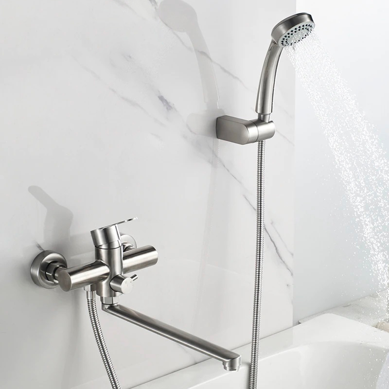 Смеситель д/ванны нерж/сталь ZERIX - JAX-006 (EURO)  8 шт/ящ - миниатюра №2