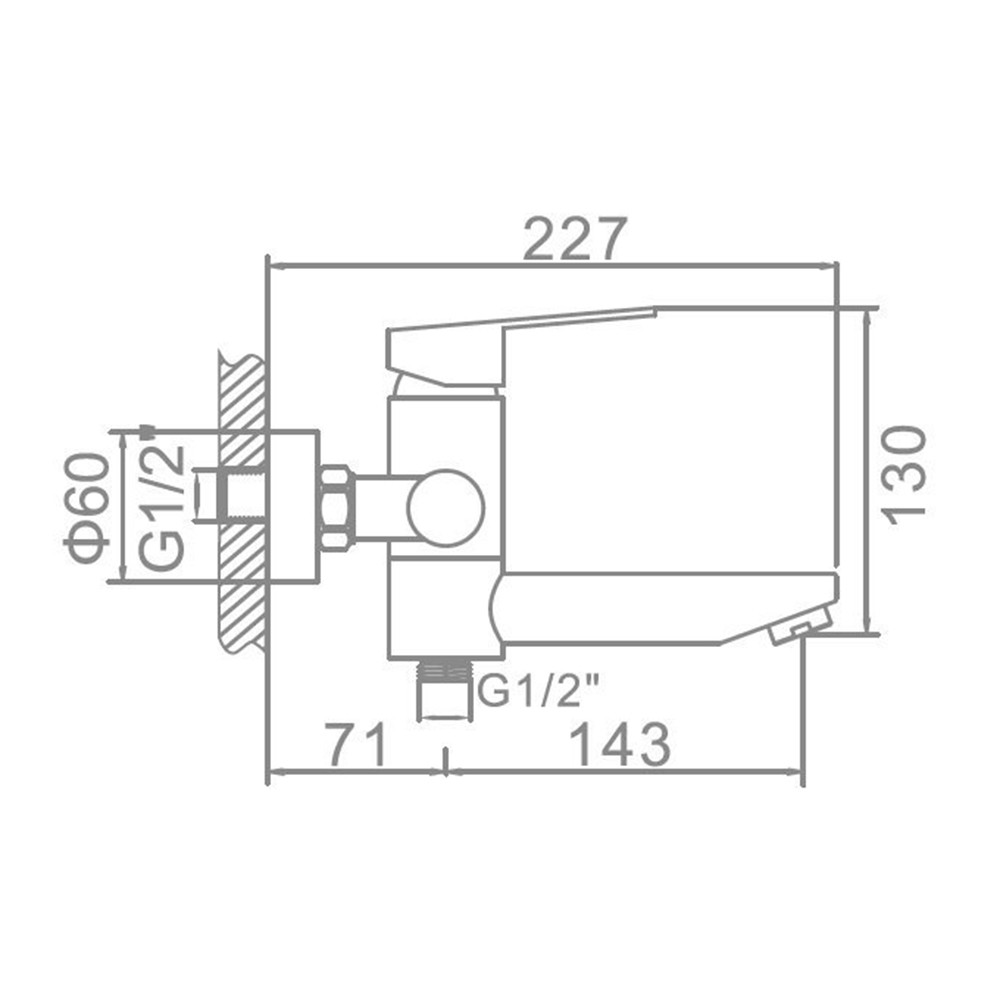 Смеситель д/ванны нерж/сталь ZERIX JAX-009 (EURO) корот.  8 шт/ящ - миниатюра №2