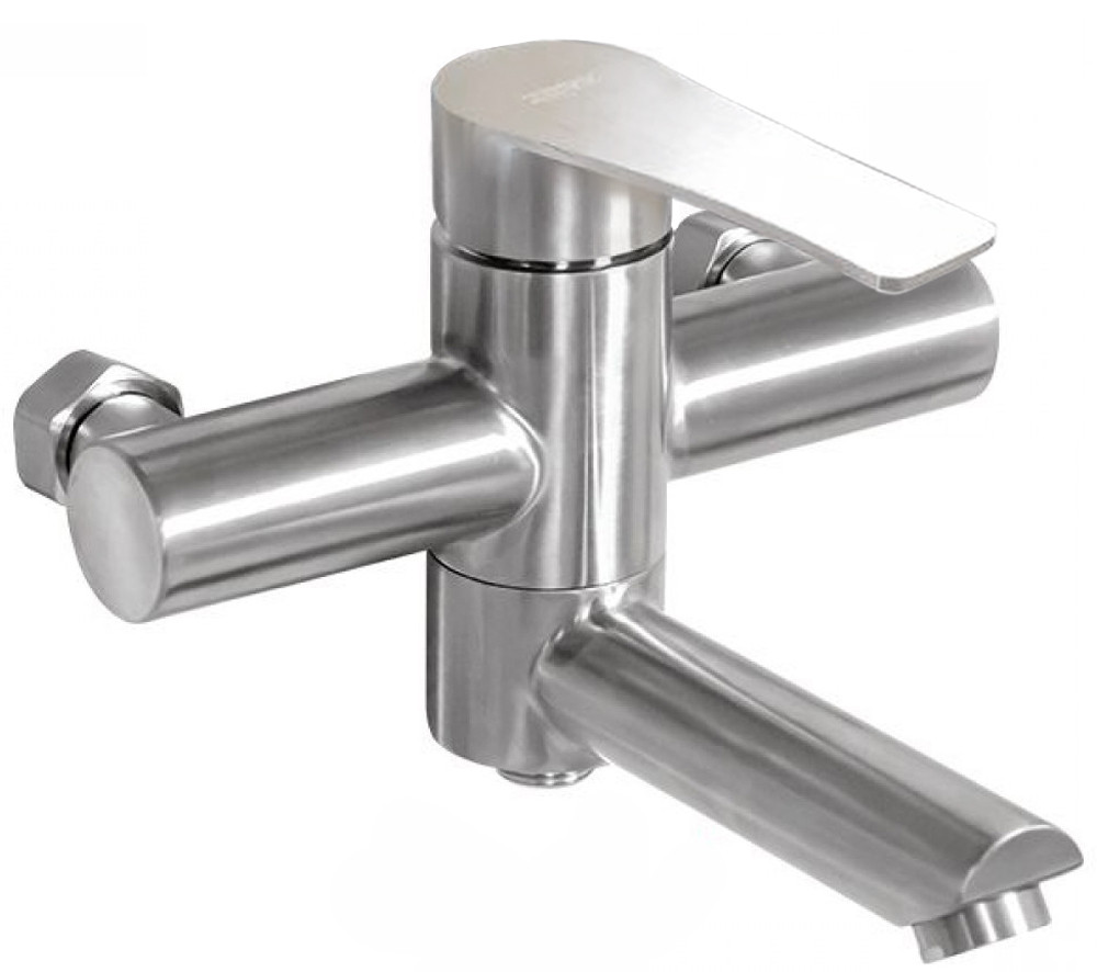 Смеситель д/ванны нерж/сталь ZERIX JAX-009 (EURO) корот.  8 шт/ящ - изображение №1