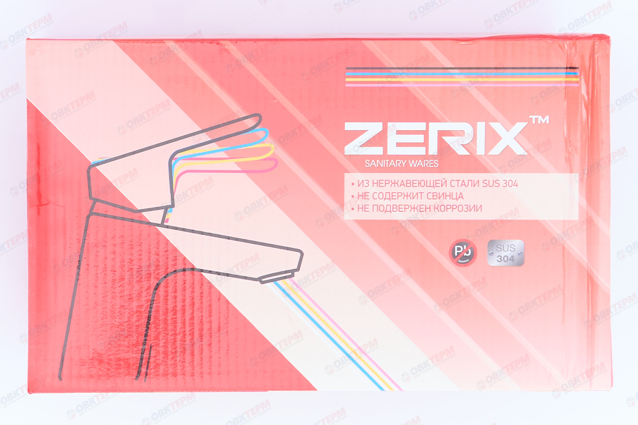 Смеситель д/ванны нерж/сталь ZERIX JAX-009 (EURO) корот.  8 шт/ящ - миниатюра №3