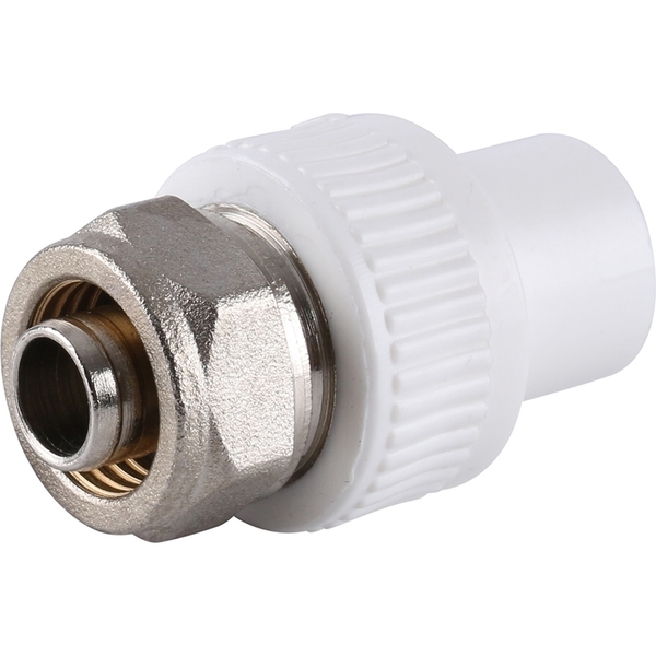 Муфта комби ППР-PEX  20*16    БЕЛАЯ PP-R    (RTP)    (300/50) - изображение №1
