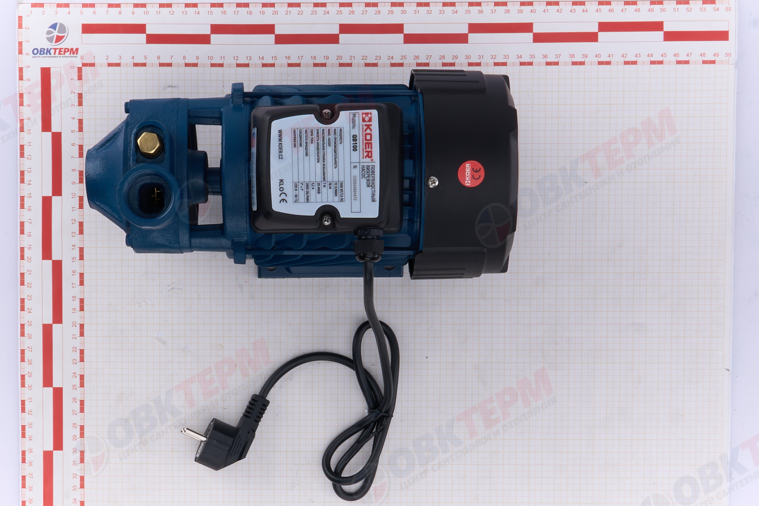 Насос вихревой  QB100     KOER  (1,1кВт/72л.м./78м.) - миниатюра №9