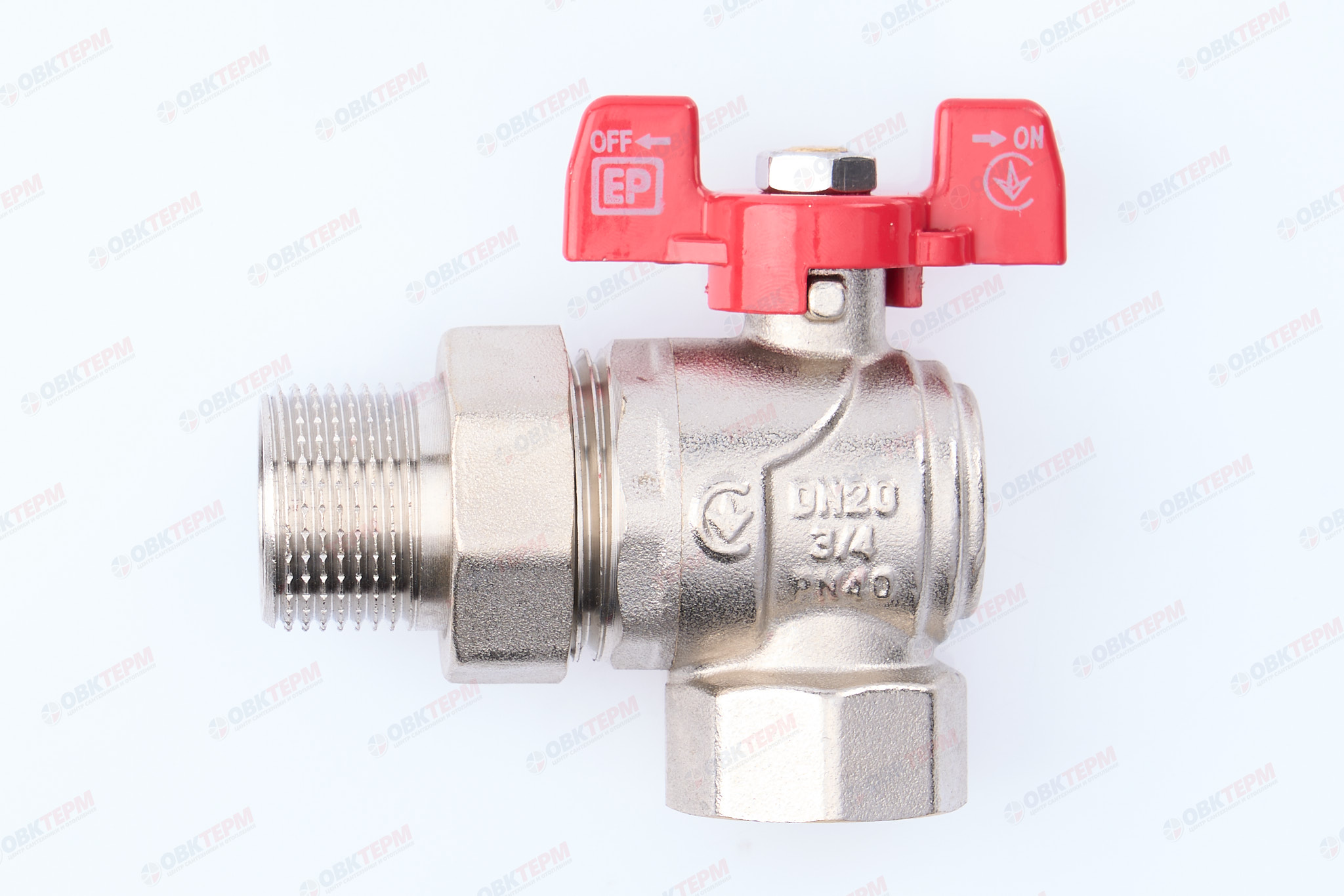 Кран шаровый с американкой угловой   EUROPRODUCT     3/4"  ВН     (48 шт) - Изображение №1
