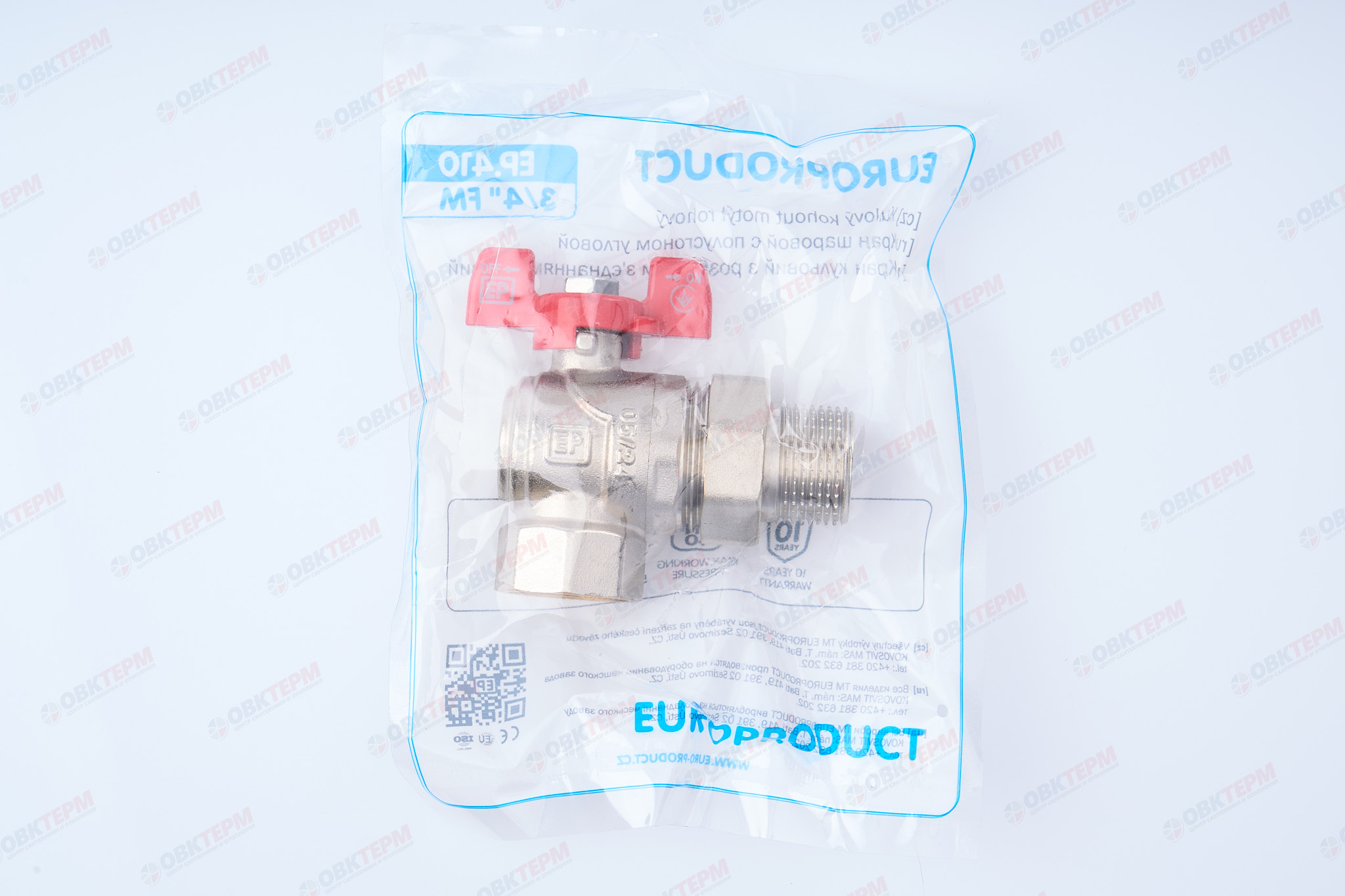 Кран шаровый с американкой угловой   EUROPRODUCT     3/4"  ВН     (48 шт) - миниатюра №7