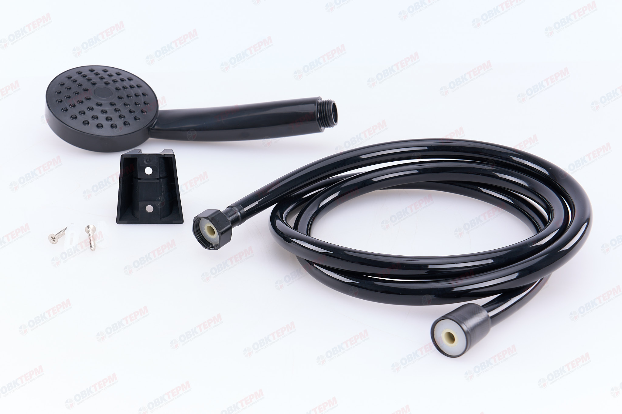 Душевой набор ZERIX SHOWER SET-02B (шланг, лейка, кронштейн) цвет черный (20 шт/ящ) - Изображение №5