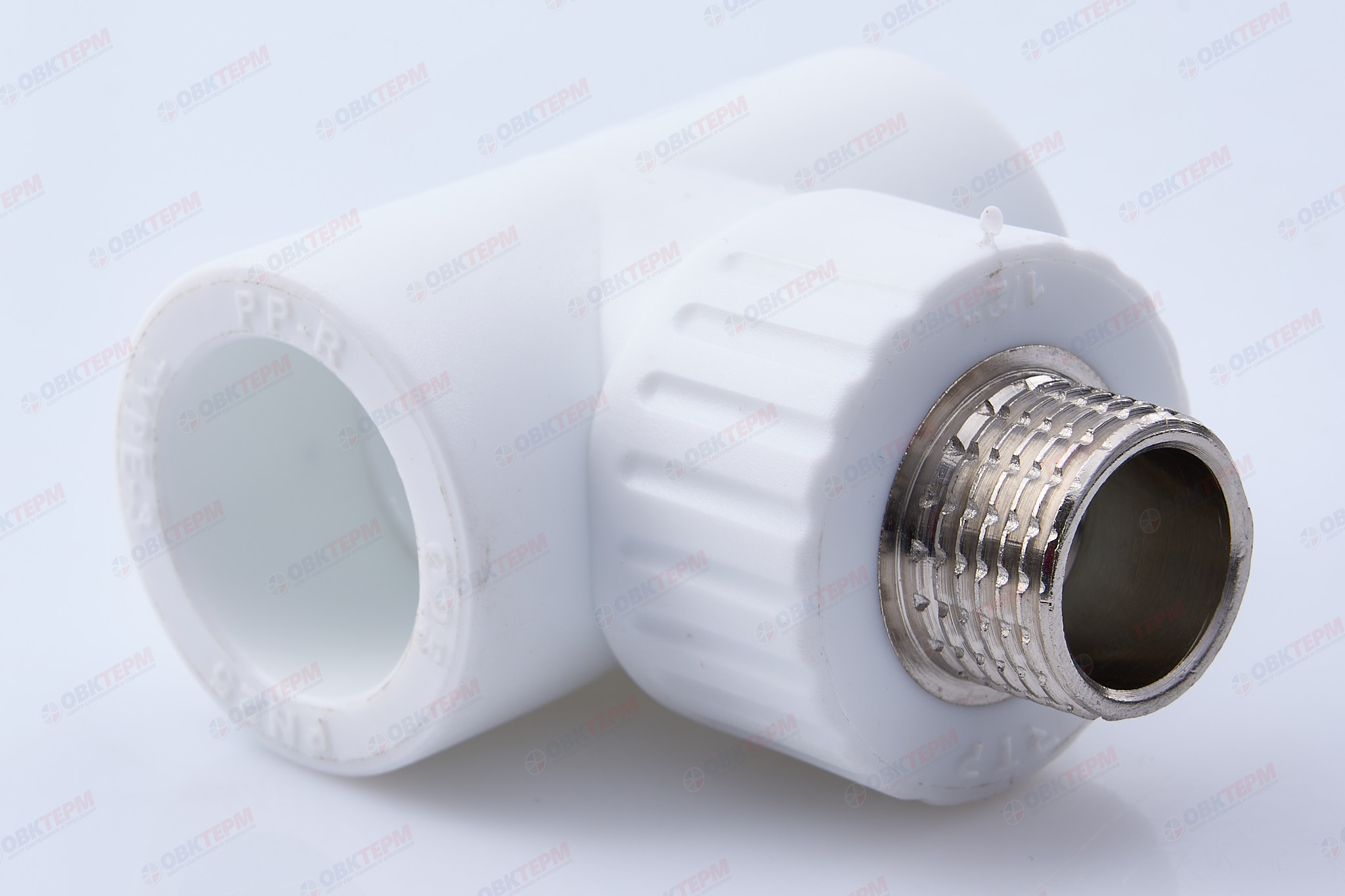 Тройник с МРН 25 * 1/2" * 25    БЕЛЫЙ PP-R   (RTP)     (80/20) - Изображение №1