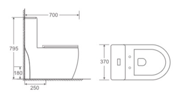 Унитаз-моноблок EVA GOLD EG406T, (безободковый ,сиденье тонкое ДП,арматура с гофрой и подводкой) - Изображение №2
