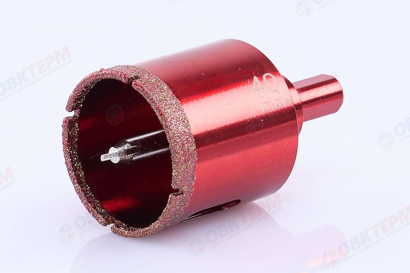 Коронка алмазная по керамограниту и мрамору с напр.сверлом 40 мм Hardcore - Изображение №1