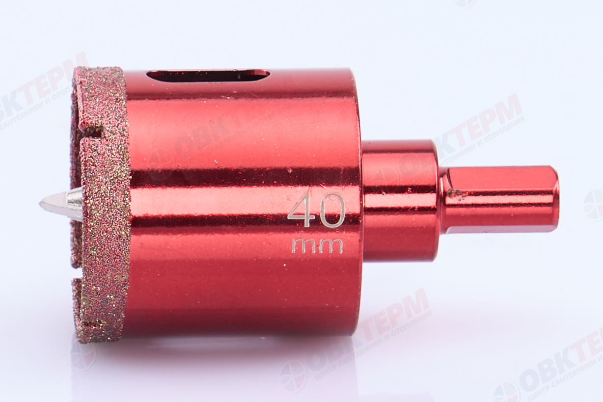 Коронка алмазная по керамограниту и мрамору с напр.сверлом 40 мм Hardcore - Изображение №3