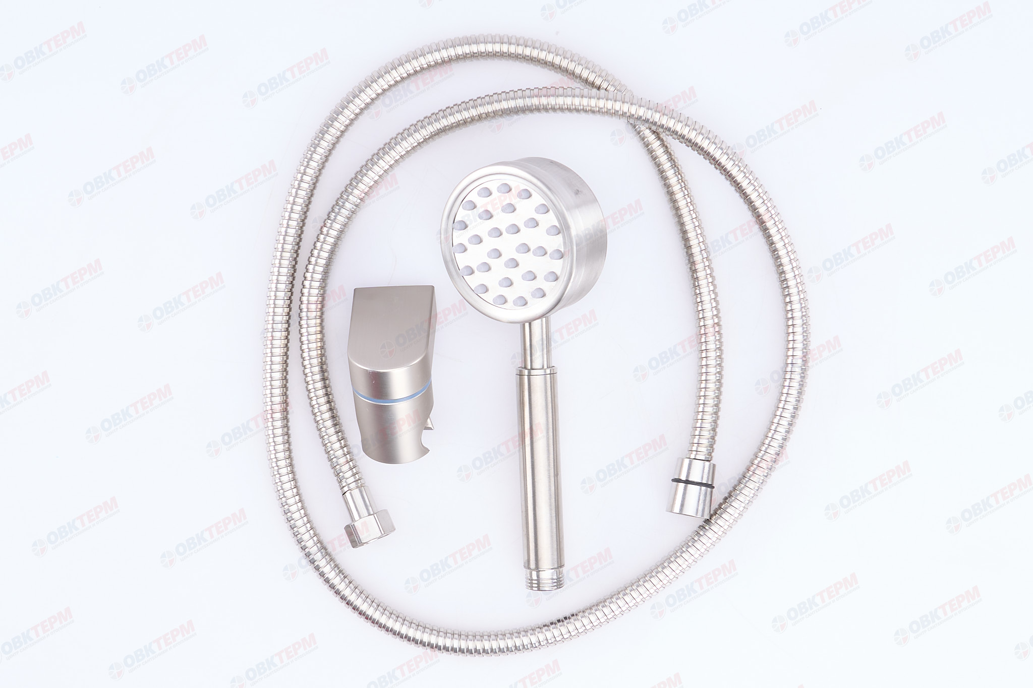 Душевой набор ZERIX SHOWER SET-04 SUS нерж. стали SUS304 (шланг, лейка, кронштейн) (20 шт/ящ) - Изображение №1