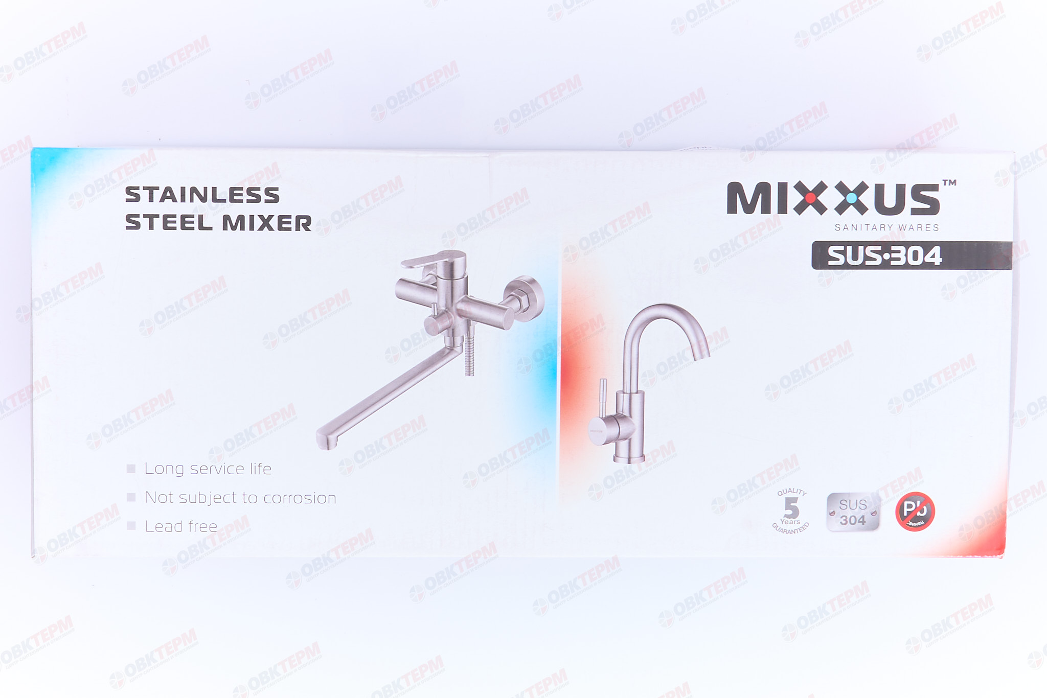 Смеситель д/ванны нерж/сталь MIXXUS KUB 007 (EURO)  Ø40  (8 шт/ящ) - миниатюра №6