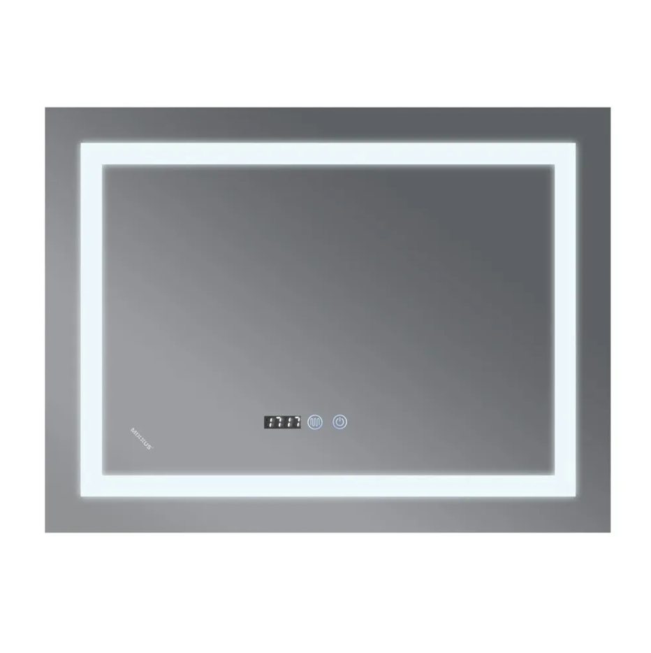 MIXXUS WARM MR02-100x60 Зеркало LED Touch, Anti-fog, димером, рег. яркости, часами (5 шт/ящ) - Изображение №2