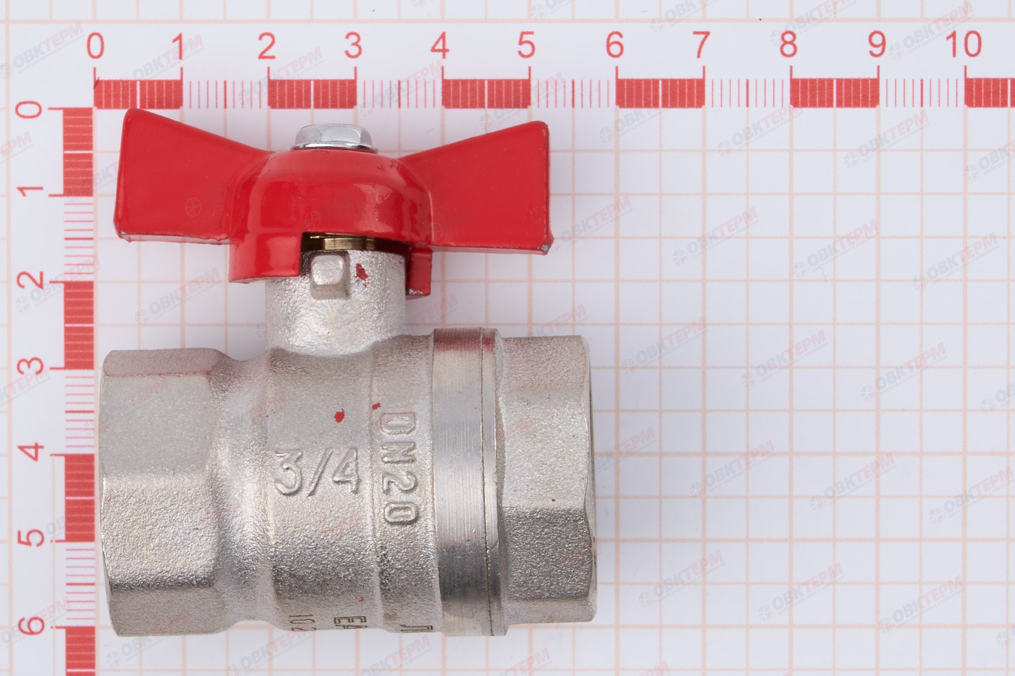 Кран шаровый        Valtec      3/4" ВВ     бабочка ГОСТ (14/126) - миниатюра №7
