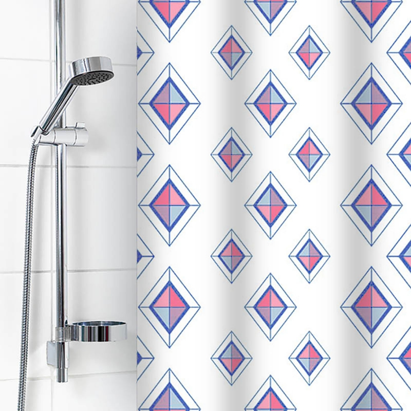 Штора для ванной из полиэтилена (Диамант белый) VILINA 180x180 (40 шт/ящ) - Изображение №1