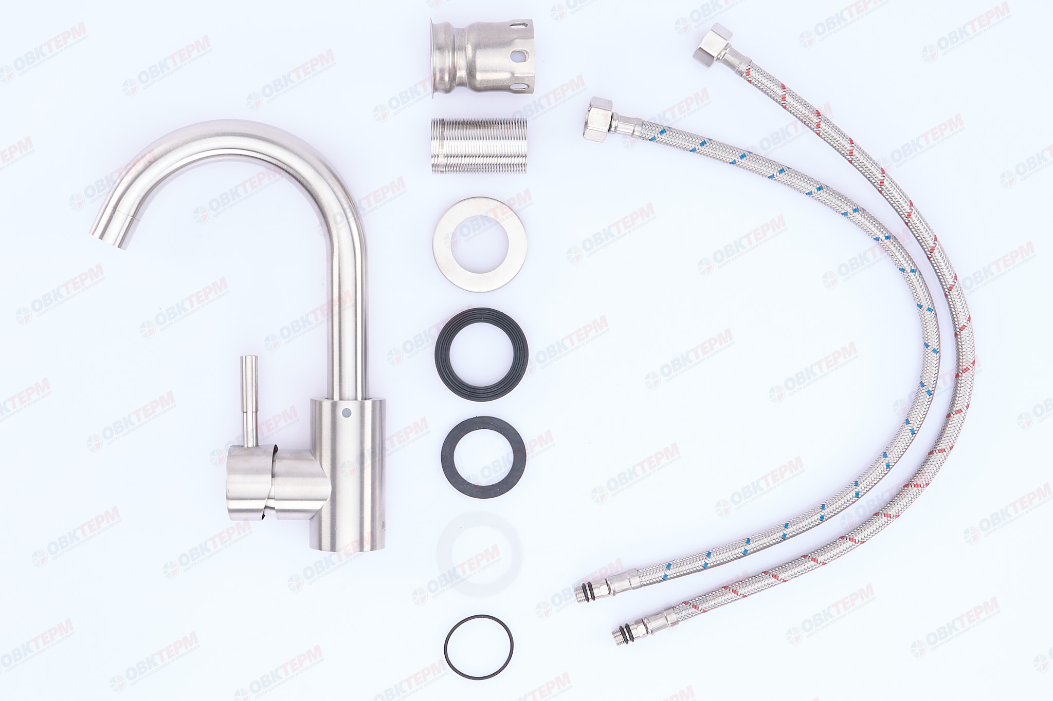 Смеситель д/умывальника AKSA SIM-01-16-B  нерж/сталь  (10 шт/ящ) - миниатюра №7