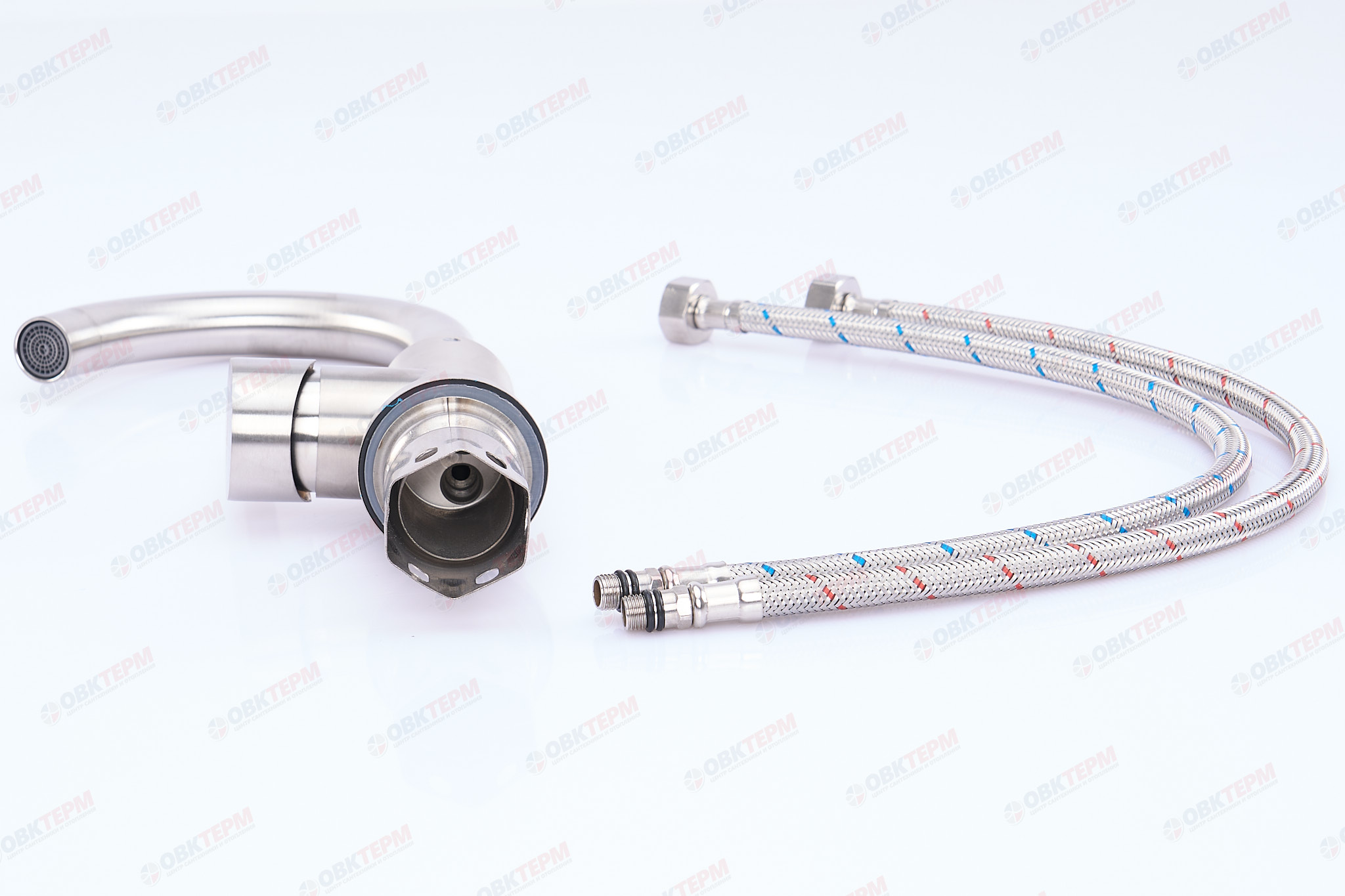 Смеситель д/умывальника AKSA SIM-01-16-B  нерж/сталь  (10 шт/ящ) - Изображение №4