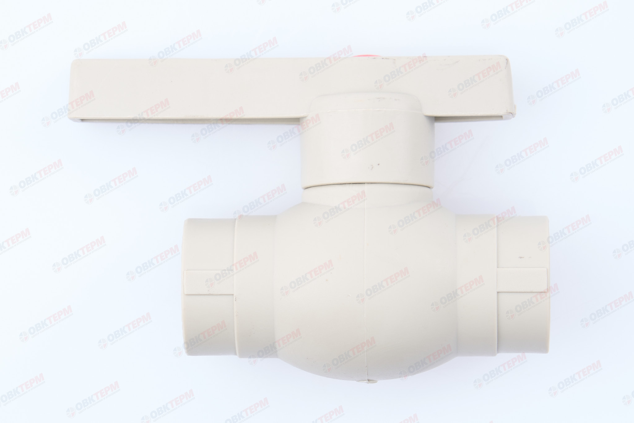 Кран пластиковый шаровый 20  (стальной шар)    (VALFEX OPTIMA)  серый  (60/15) - Изображение №3