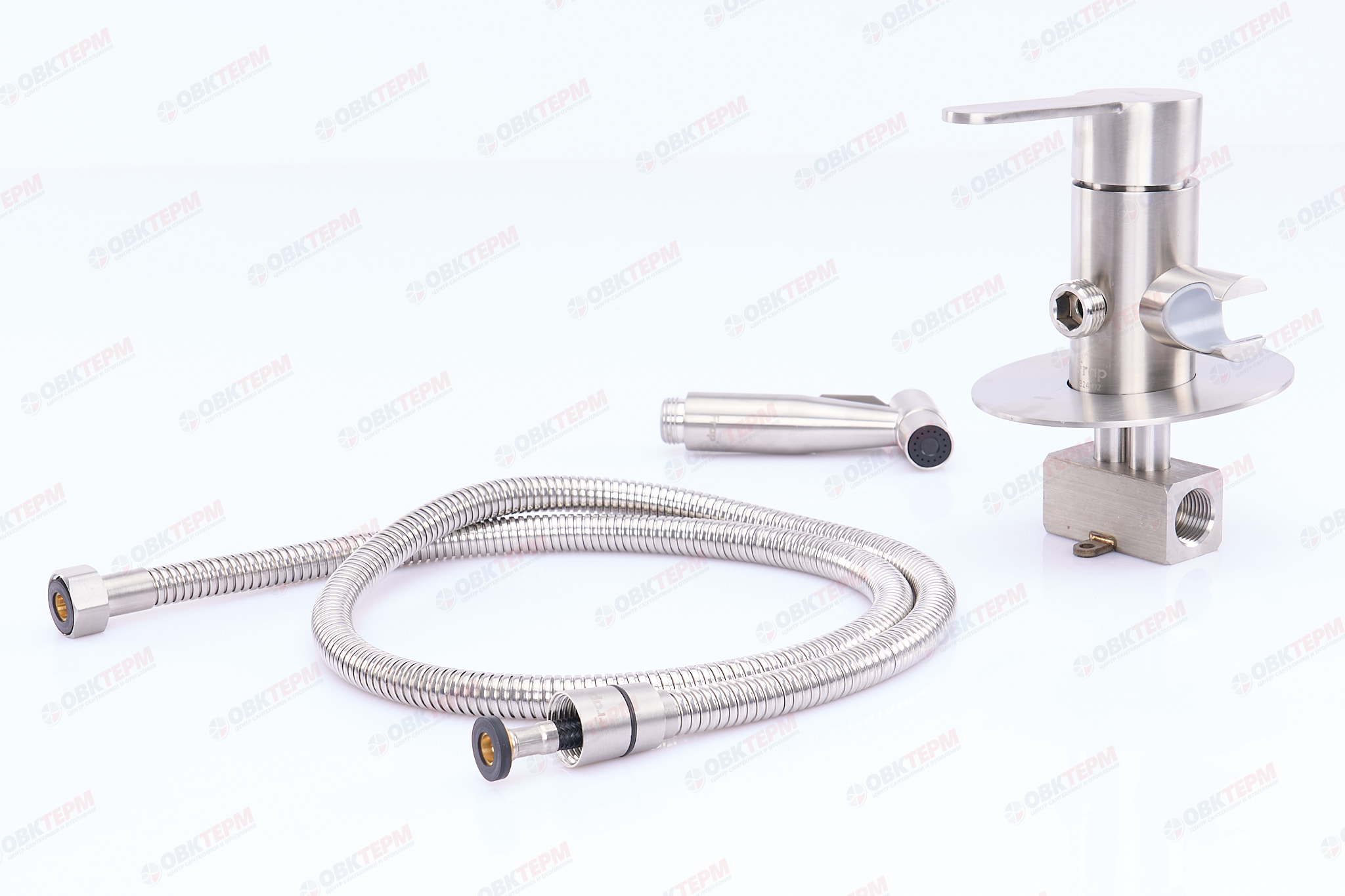 Смеситель с гигиеническим душем FRAP F72801 нерж/сталь - Изображение №5