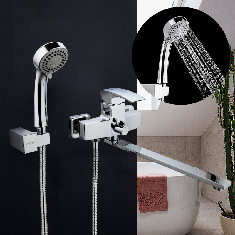 Смеситель д/ванны GAPPO G2207 латунь /хром /Ø35мм /лейка 1 реж - миниатюра №6