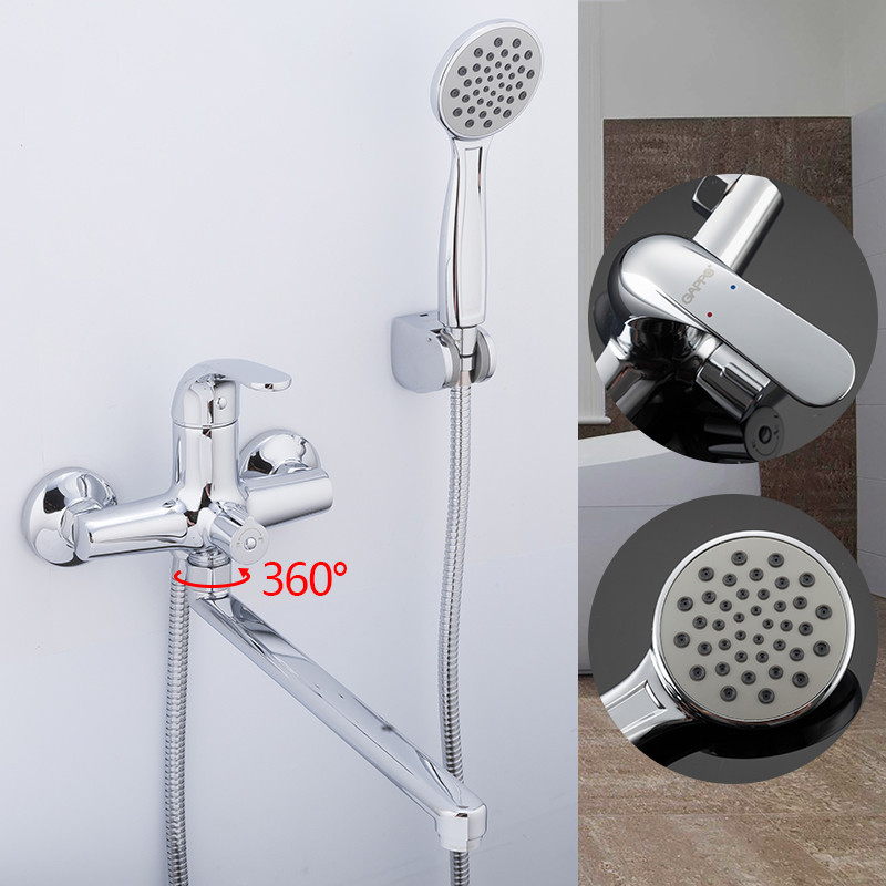 Смеситель д/ванны GAPPO G2235 латунь /хром /Ø35мм /лейка 1 реж - миниатюра №6