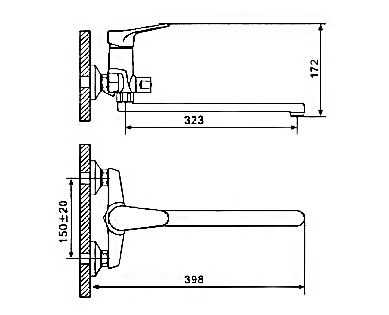 Смеситель д/ванны GAPPO G2236 латунь /хром /Ø35мм /лейка 1 реж., - миниатюра №8