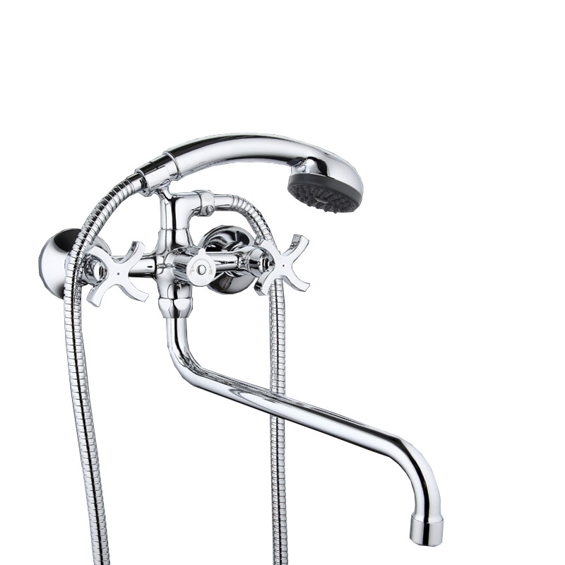 Смеситель д/ванны, хром, керам/буксы, излив 320мм, лейка 1 реж., G2243,  GAPPO - Изображение №1