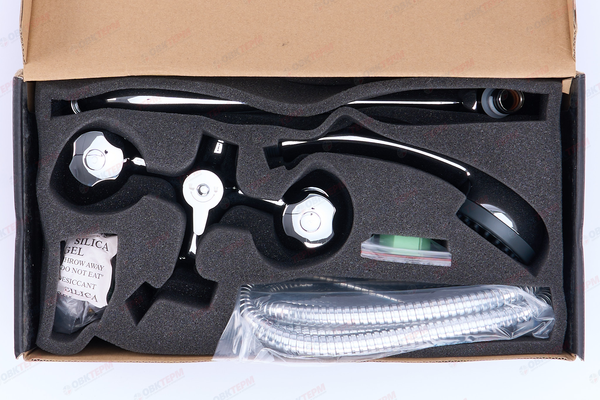 Смеситель д/ванны буксовый GAPPO G2244 латунь /хром /керам/буксы, излив 320мм, лейка 1 реж. - миниатюра №6