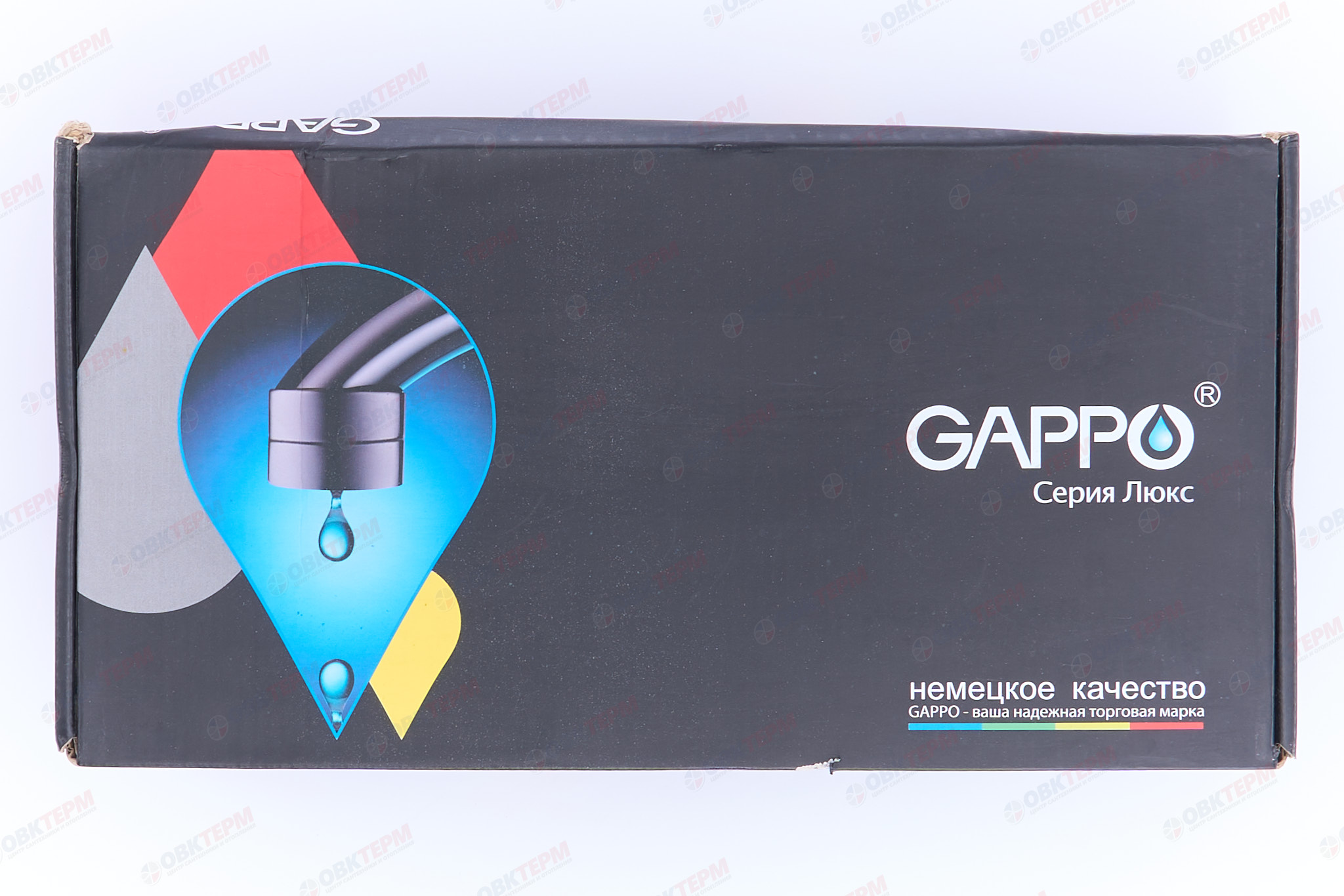 Смеситель д/ванны буксовый GAPPO G2244 латунь /хром /керам/буксы, излив 320мм, лейка 1 реж. - миниатюра №7