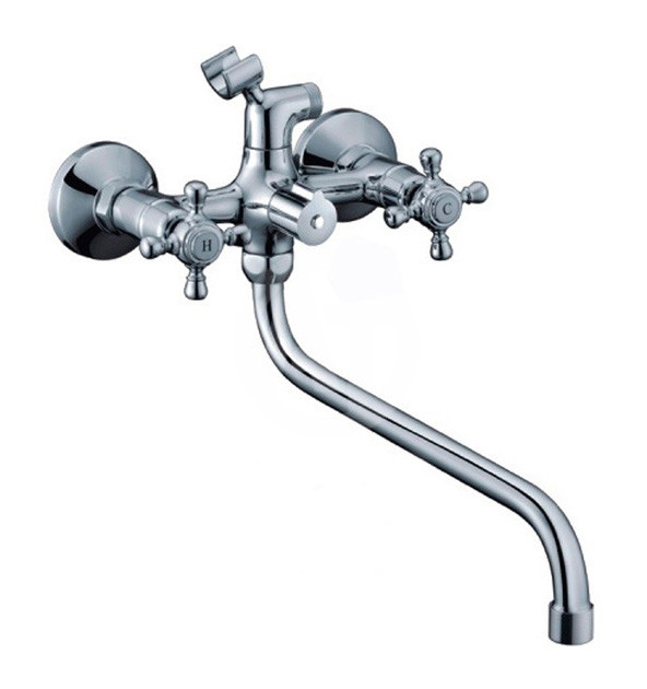 Смеситель д/ванны хром  G2245*   (длинный гусак 32 см, евро перекл. 90, п/об)  GAPPO - Изображение №1