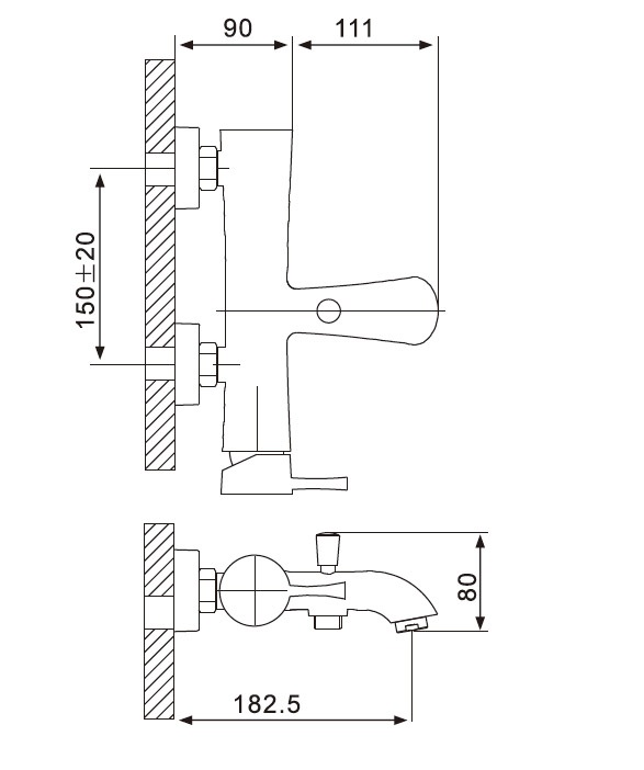 Смеситель д/ванны хром  G3009*   (ф35, длинный гусак 35 см, евро перекл.) GAPPO/FRAP - миниатюра №2