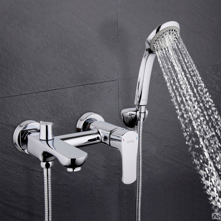 Смеситель д/ванны хром  G3011*   (ф35, короткий гусак, евро перекл)    GAPPO - миниатюра №7