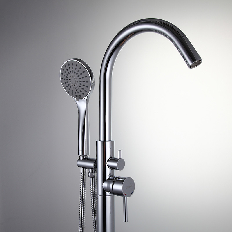 Смеситель д/ванны НАПОЛЬНЫЙ GAPPO G3098 латунь /хром /Ø35мм, высота 850мм - миниатюра №5