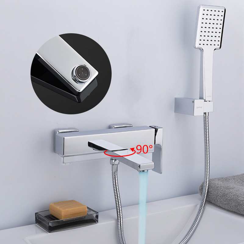 Смеситель д/ванны GAPPO G3218 латунь /хром /Ø35мм /лейка 1 реж - миниатюра №6