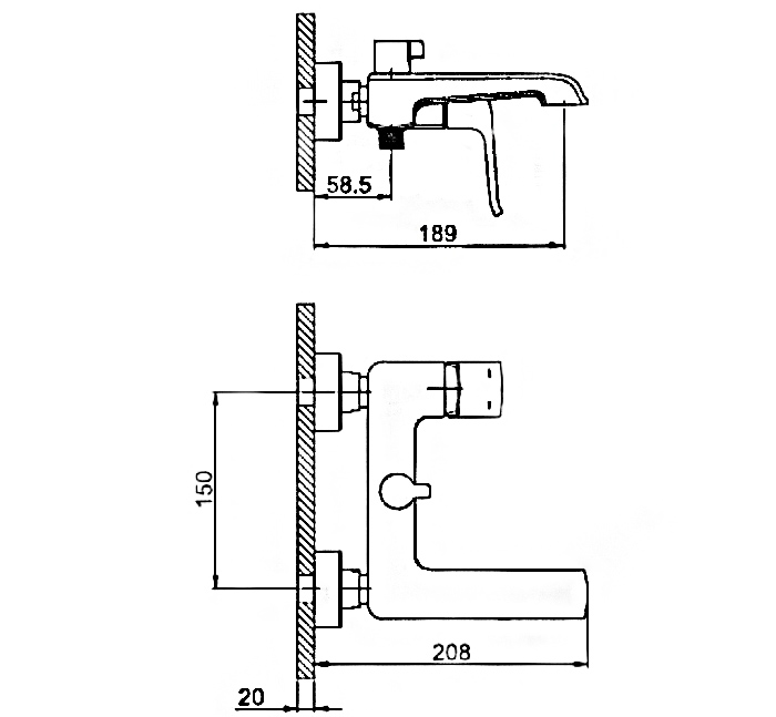 Смеситель д/ванны GAPPO G3250-8 латунь /хром /Ø35мм /лейка 3 реж - миниатюра №8