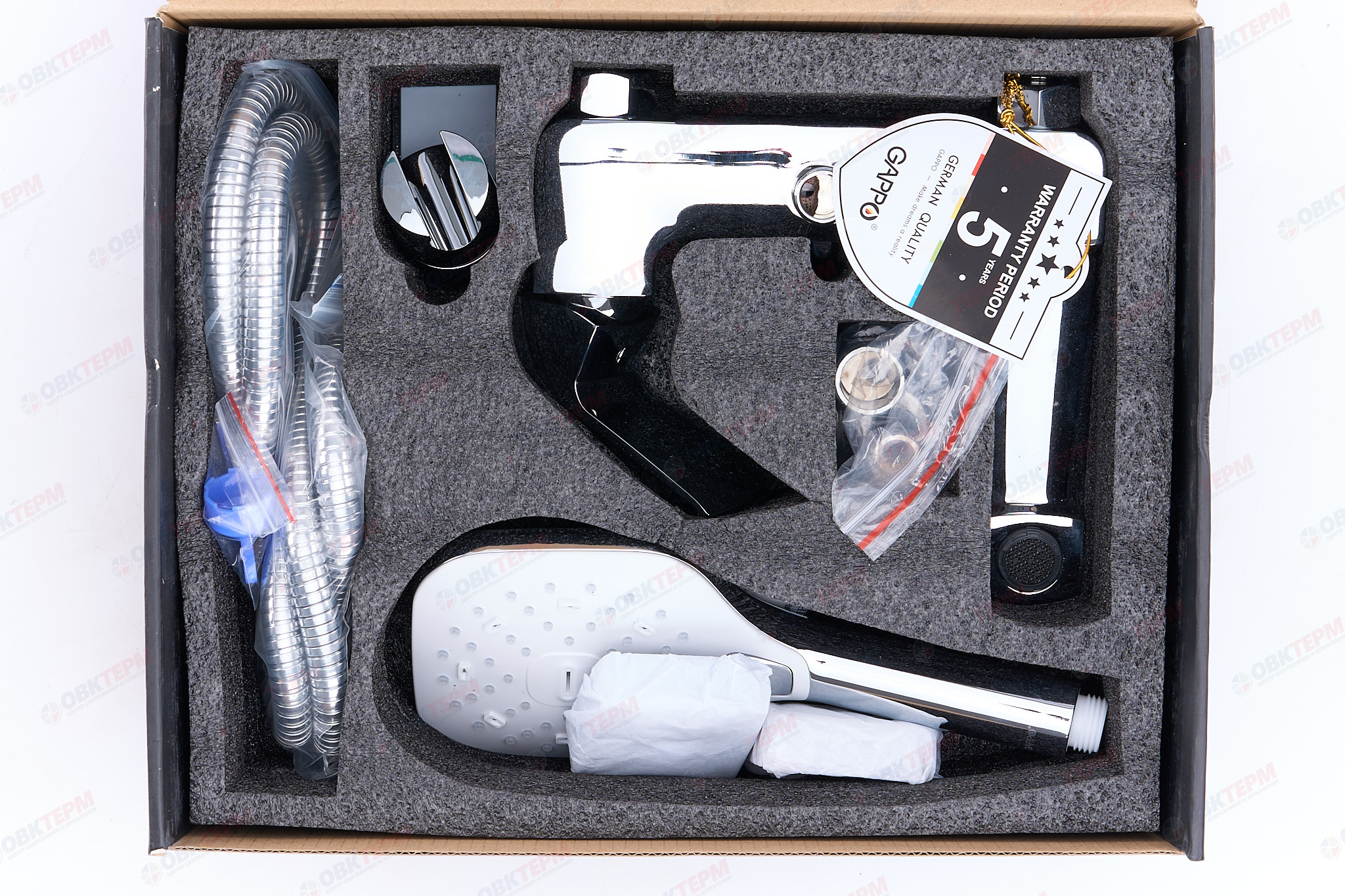 Смеситель д/ванны GAPPO G3250-8 латунь /хром /Ø35мм /лейка 3 реж - миниатюра №12