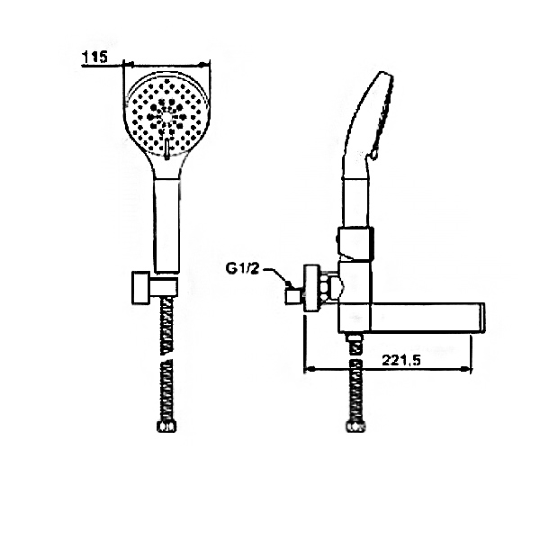 Смеситель д/ванны GAPPO G3281 латунь /чёрный /Ø35мм /лейка 3 реж - Изображение №2