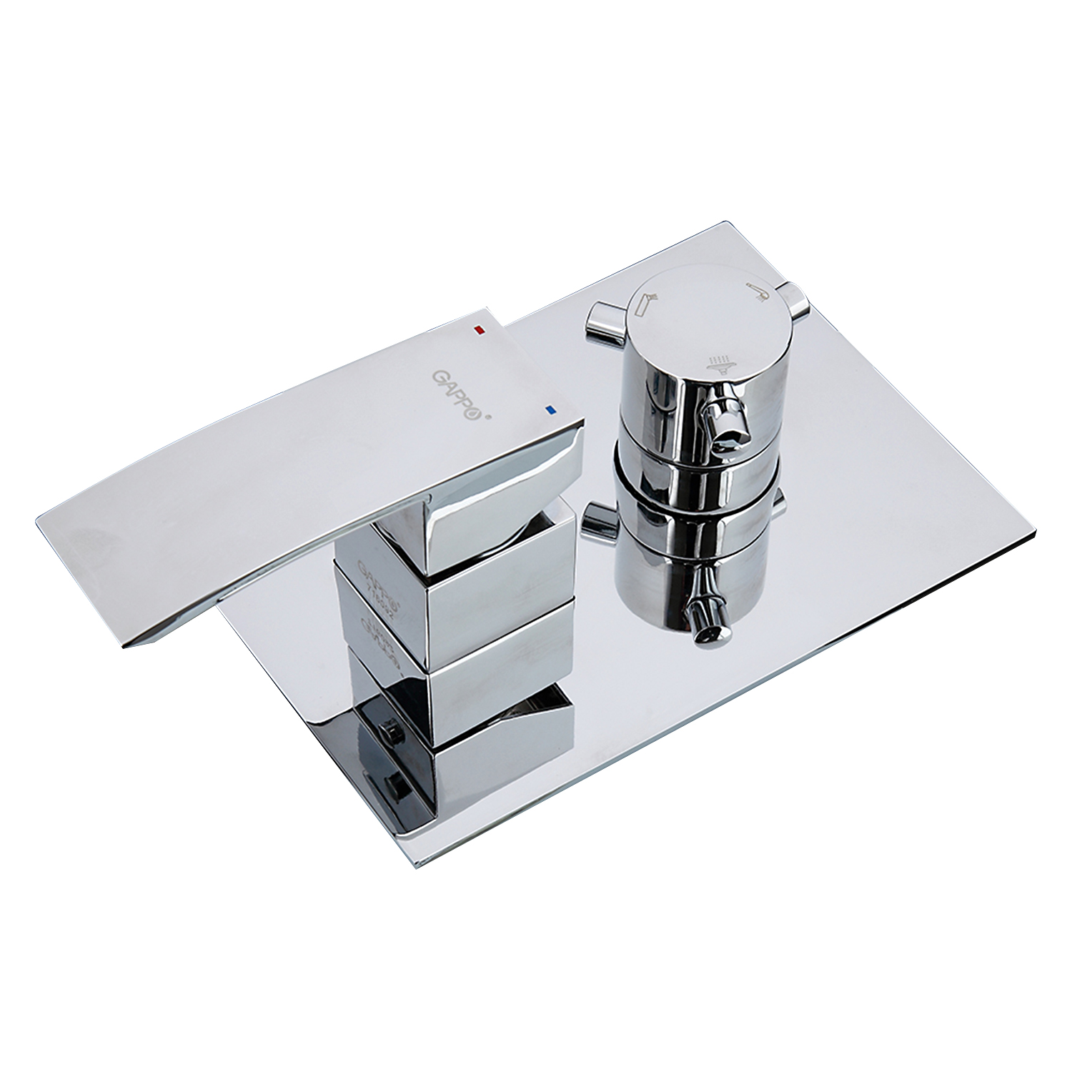 Душ/система встраиваемая GAPPO G7102 хром /Ø35мм /тропич. душ 300х300мм, - миниатюра №5