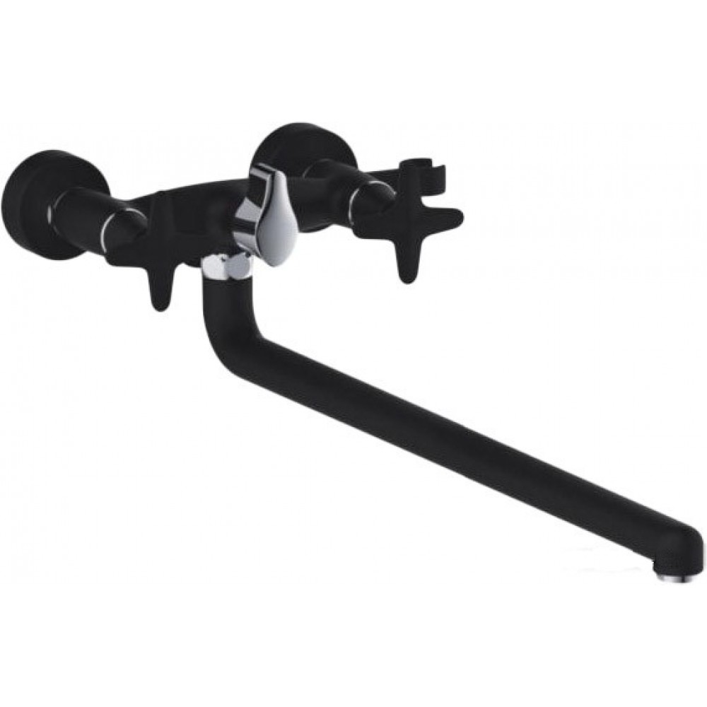 Смеситель д/ванны черный  G2251  (длинный гусак 35 см, евро перекл. 90, п/об)  GAPPO - Изображение №1