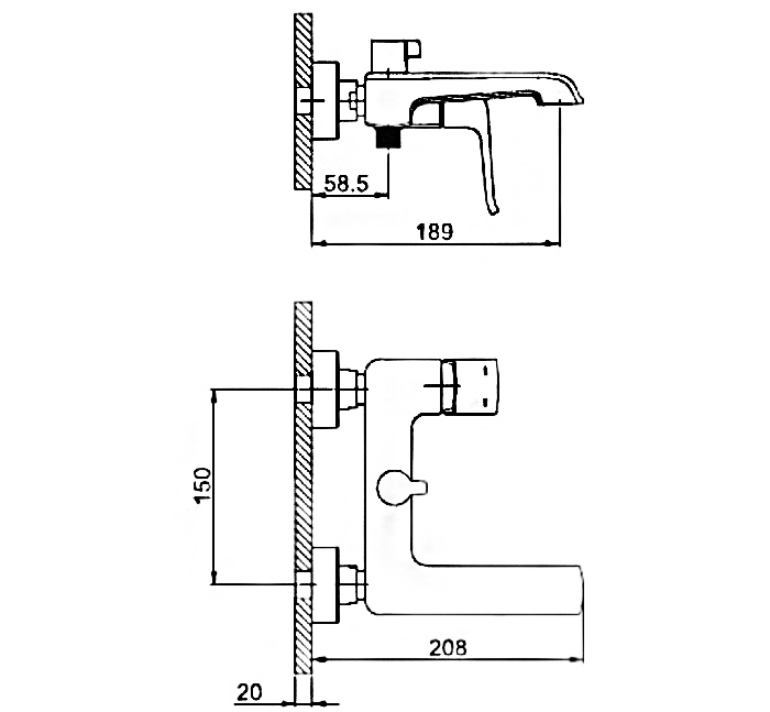 Смеситель д/ванны GAPPO G3250 латунь /черный /Ø35мм /лейка 1 реж - Изображение №2