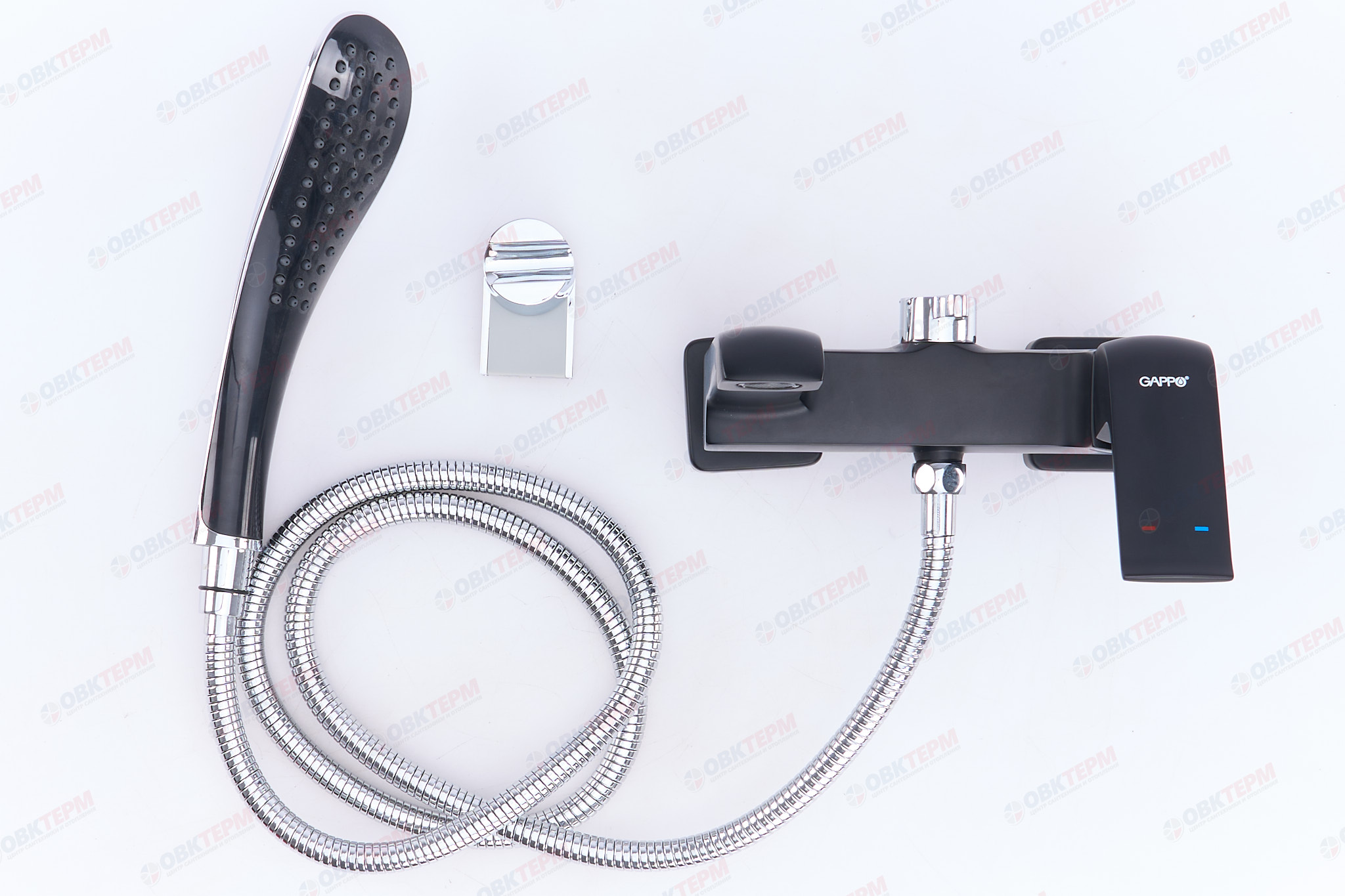 Смеситель д/ванны GAPPO G3250 латунь /черный /Ø35мм /лейка 1 реж - Изображение №4